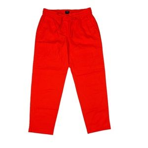NWT J. Crew Factory Orange Cropped Linen Cotton Drawstring Pants